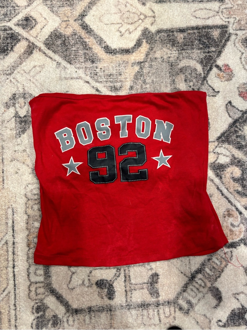 Forever 21 Red Boston Graphic Tube Top